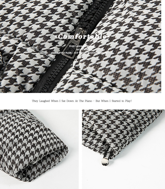 Houndstooth coat small fellow cotton coat for women