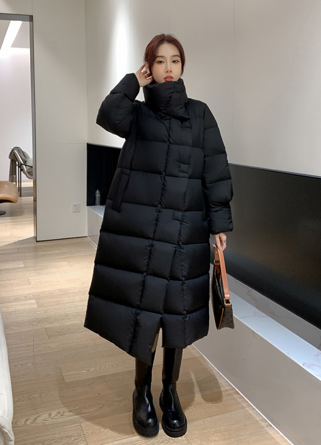 Retro thick coat long Korean style cotton coat for women