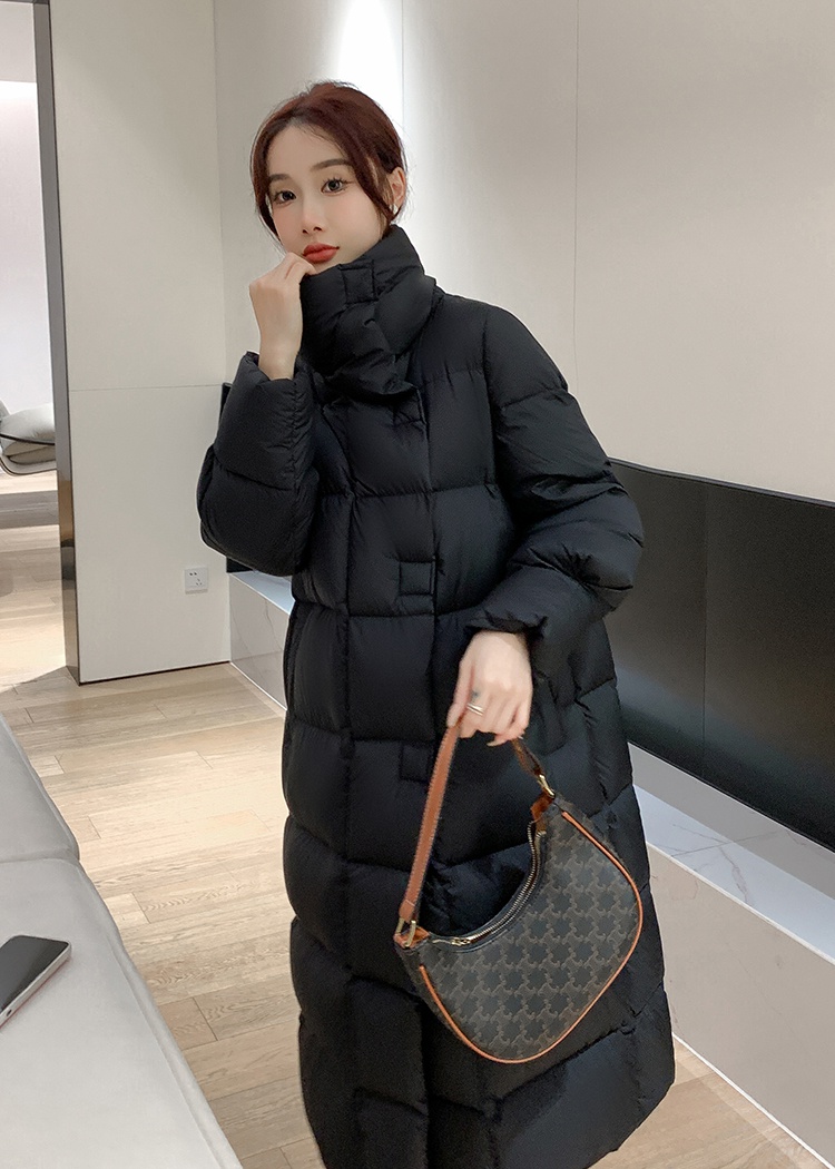 Retro thick coat long Korean style cotton coat for women