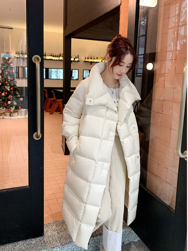 Retro thick coat long Korean style cotton coat for women