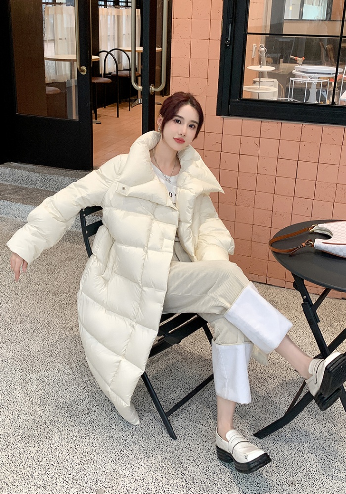 Retro thick coat long Korean style cotton coat for women