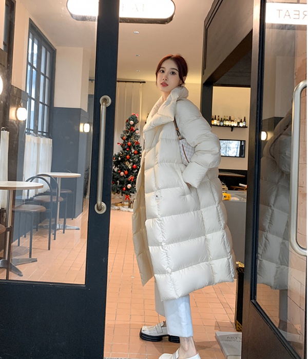 Retro thick coat long Korean style cotton coat for women