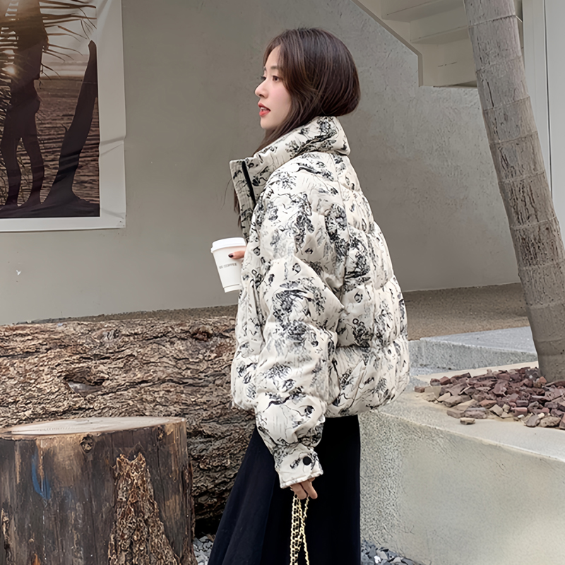 Short fashion cotton coat chanelstyle down coat for women