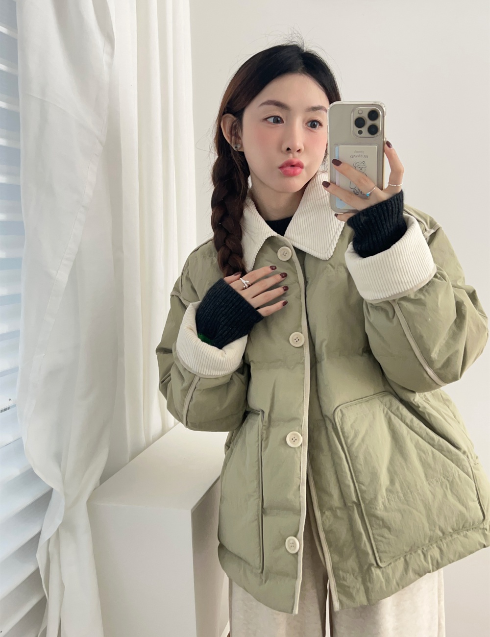 Short small fellow thick winter cotton coat for women