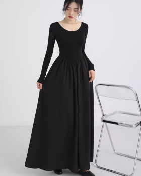 Autumn splice dress France style temperament long dress