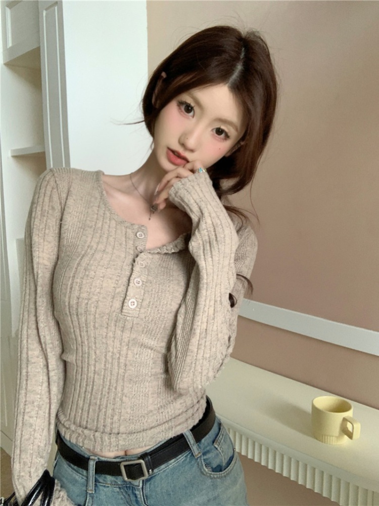 Long sleeve bottoming shirt knitted tops