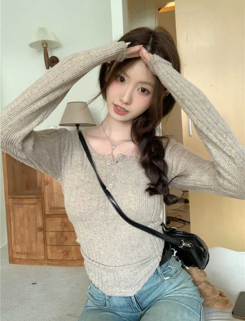 Long sleeve bottoming shirt knitted tops