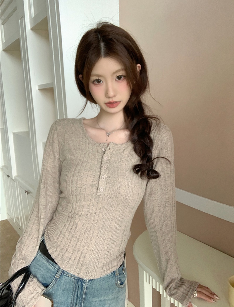 Long sleeve bottoming shirt knitted tops