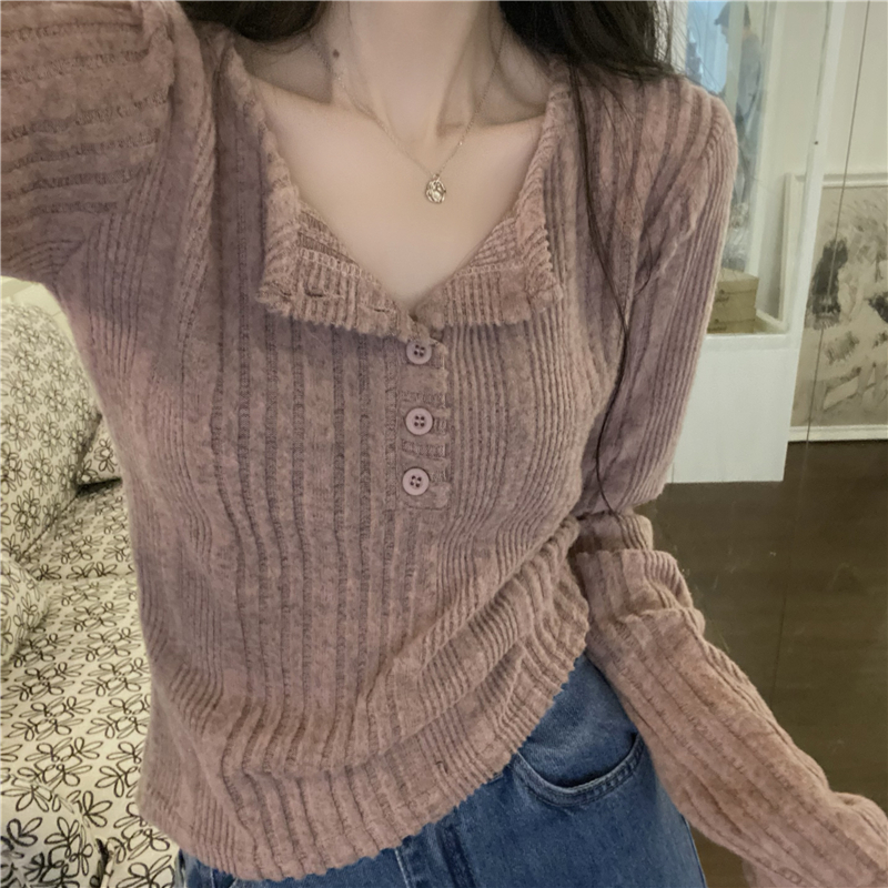 Long sleeve bottoming shirt knitted tops