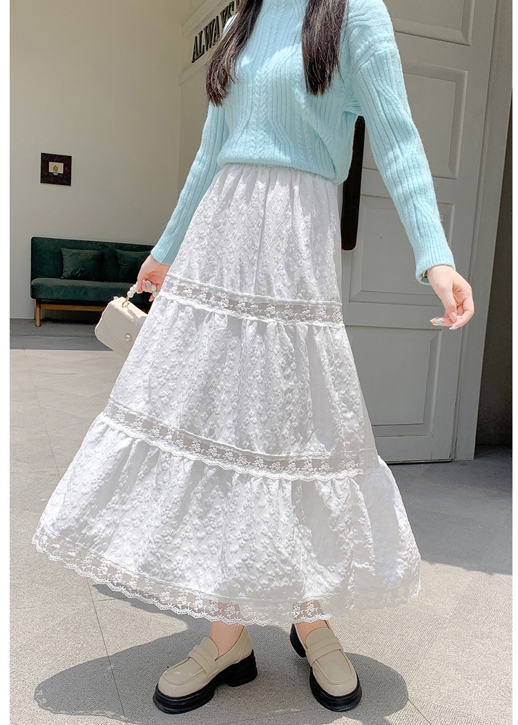 High waist lace long skirt slim skirt for women