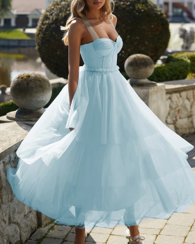 European style large yard long dress pure formal dress