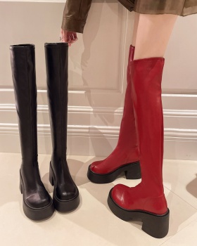 Thick crust high-heeled winter thick thigh boots