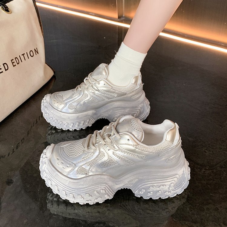 Low thick crust shoes Casual mesh clunky sneaker for women