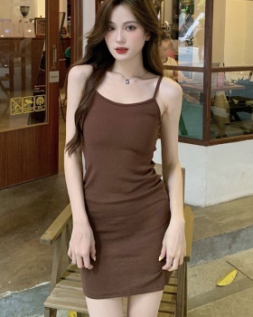 Sexy knitted package hip strap dress