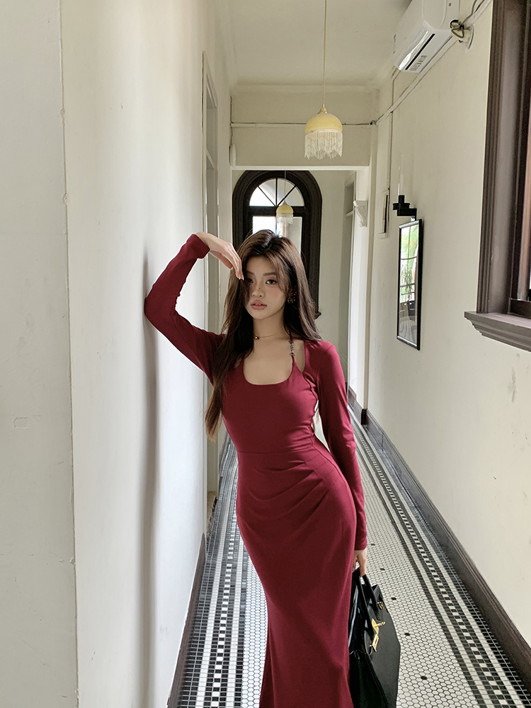 Package hip dress autumn and winter long dress for women