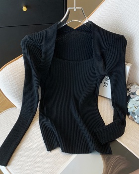 U-neck slim bottoming shirt temperament sweater for women