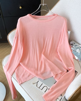 Air conditioning knitted smock loose T-shirt for women