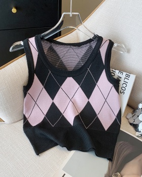 Retro vest knitted waistcoat for women