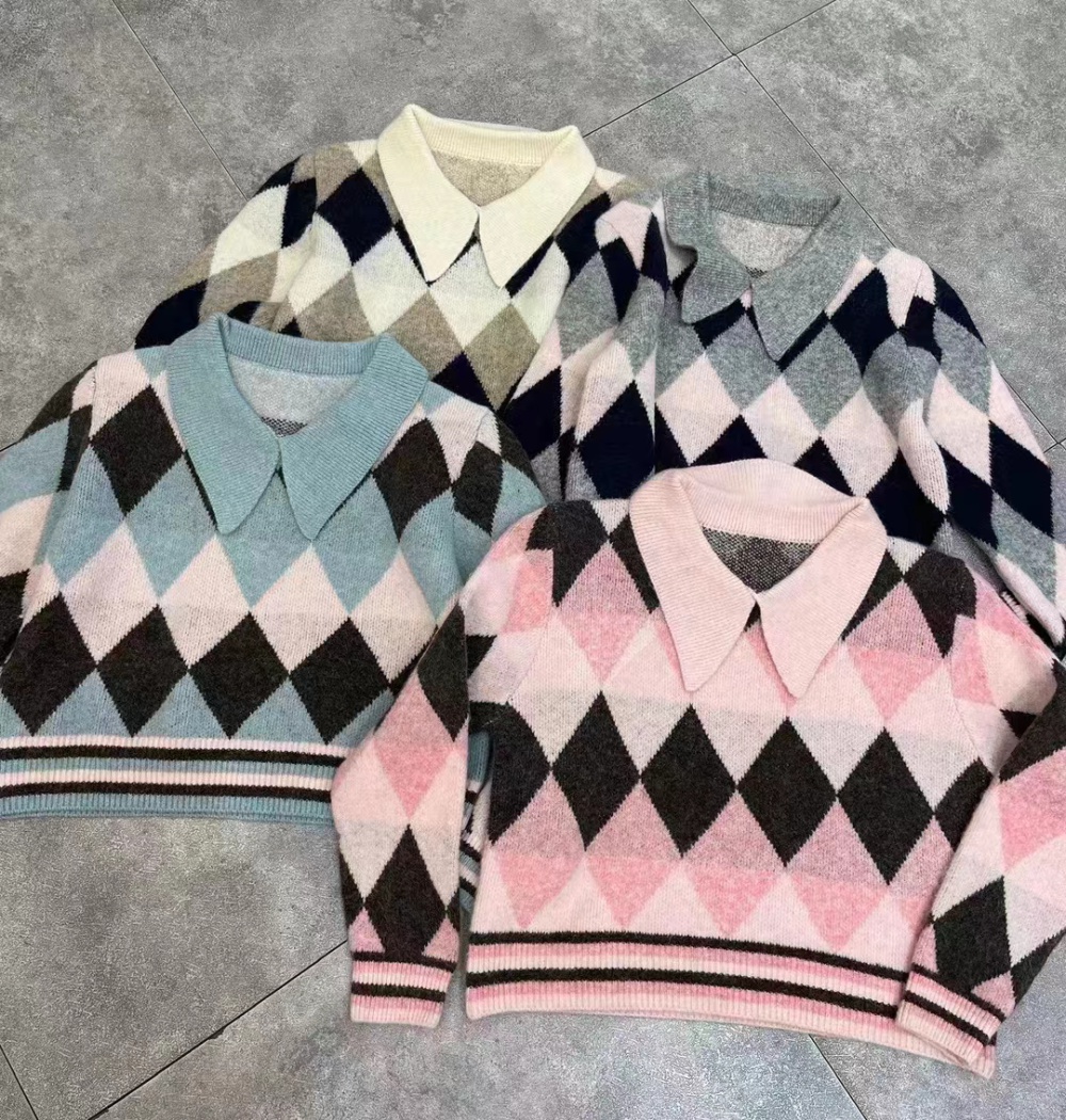 Doll collar sweater Korean style tops for women