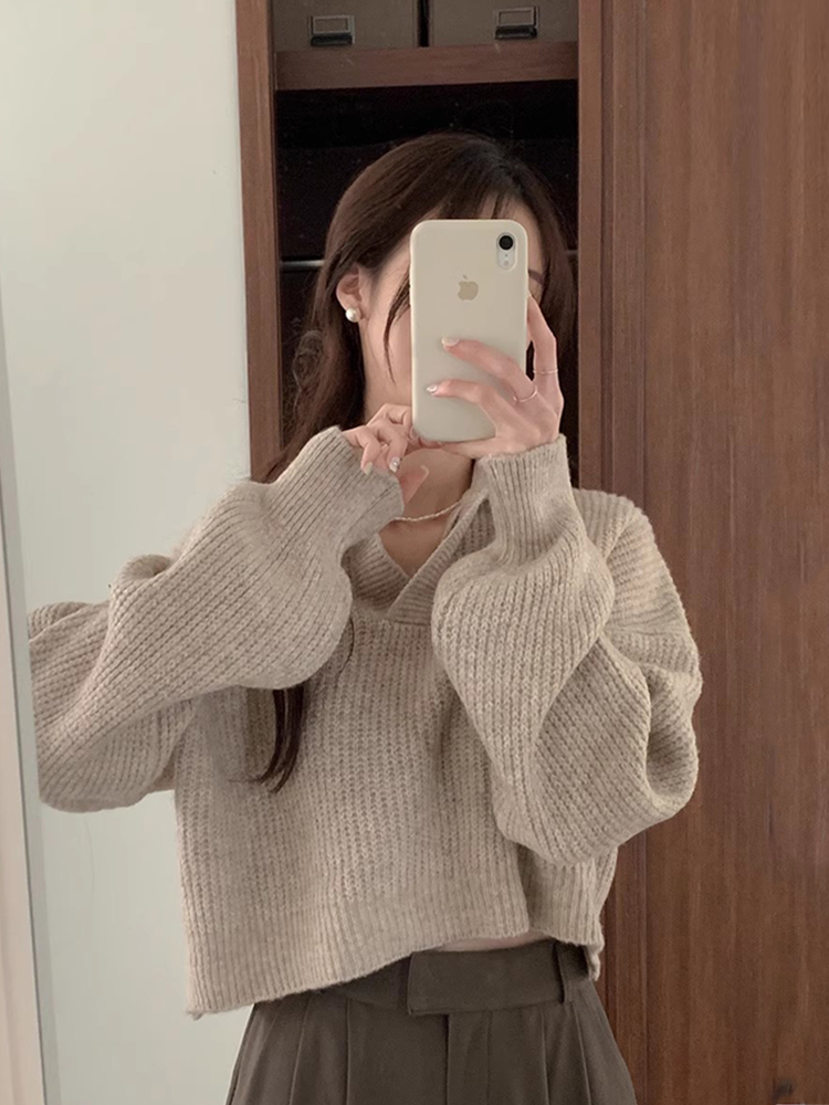 Knitted Casual all-match loose sweater for women