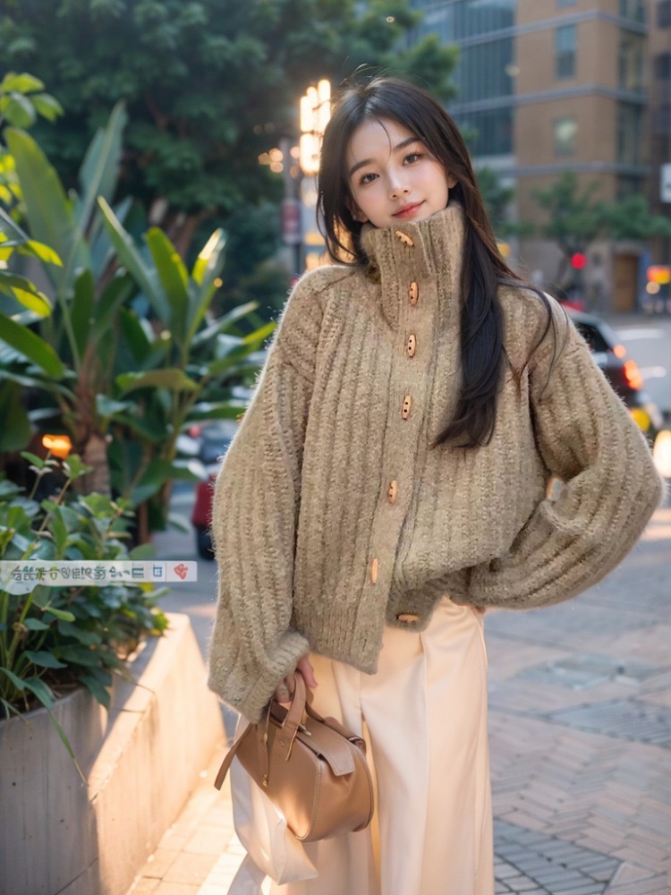 Knitted Korean style tops loose sweater for women