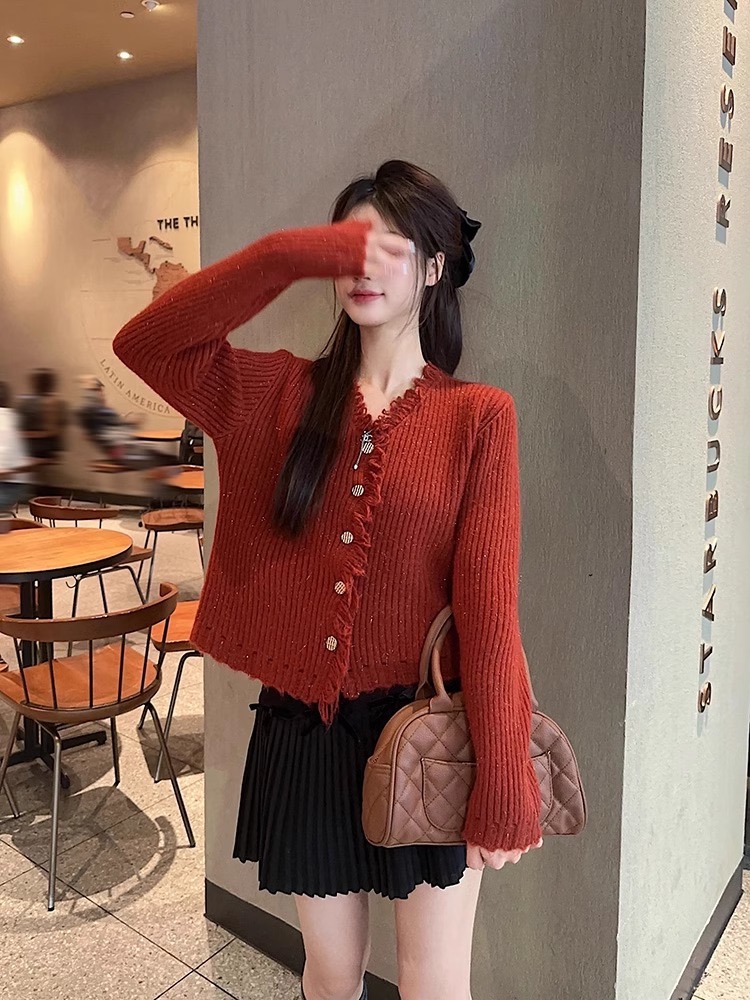 Knitted V-neck sweater lazy fashion cardigan