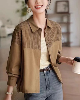 Knitted commuting autumn shirt thin Casual tops for women