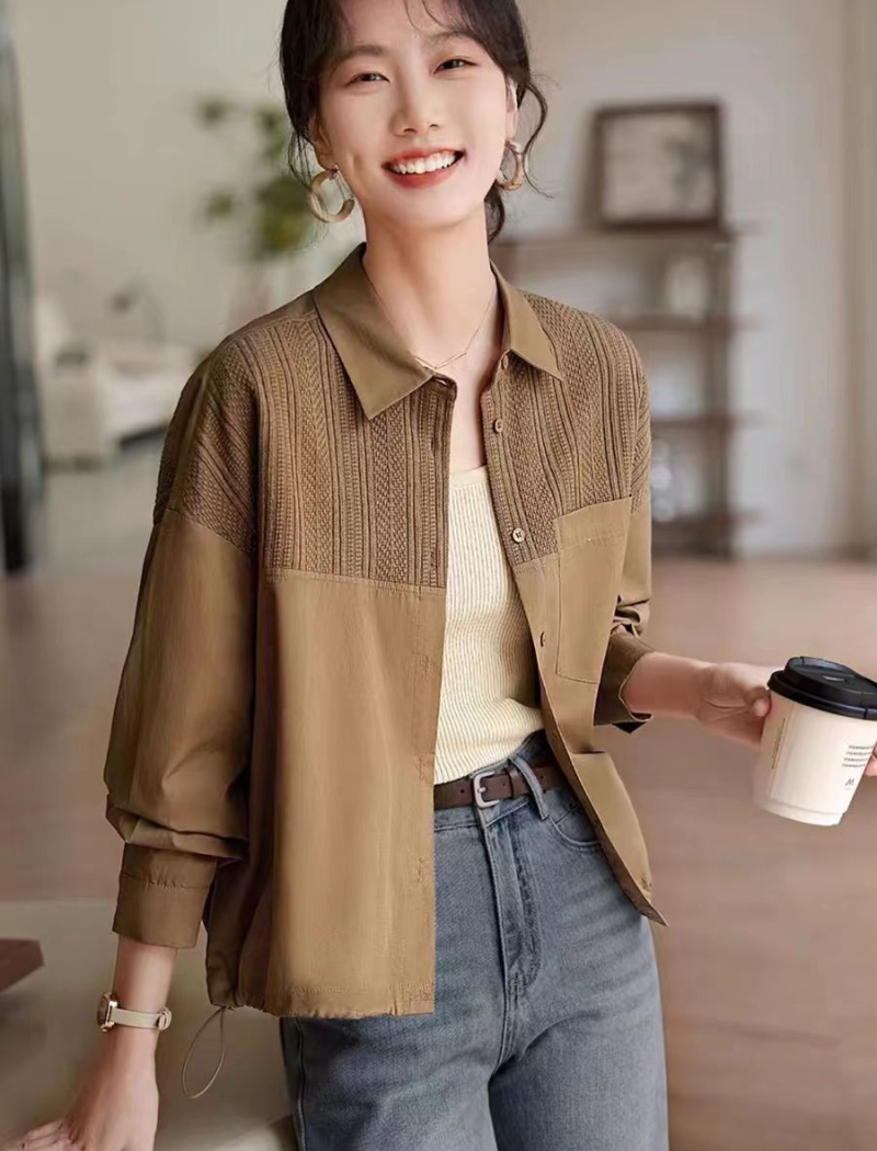 Knitted commuting autumn shirt thin Casual tops for women