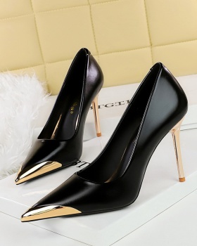 Metal shoes European style high-heeled shoes for women