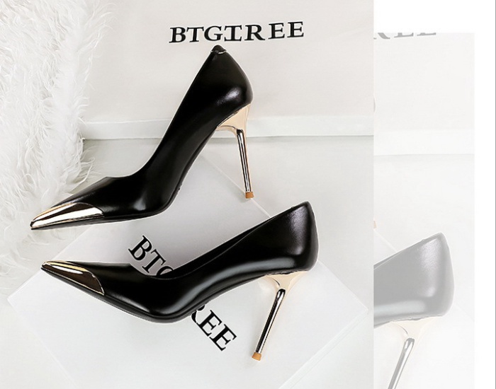 Metal shoes European style high-heeled shoes for women