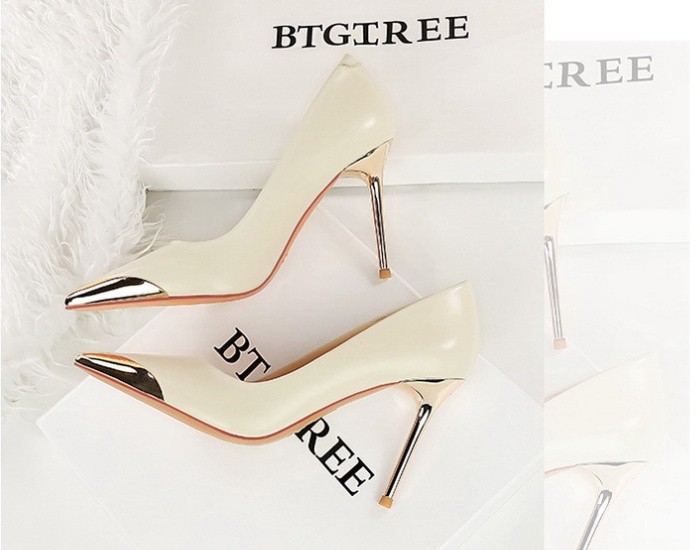 Metal shoes European style high-heeled shoes for women