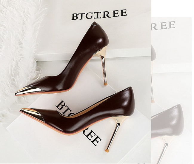 Metal shoes European style high-heeled shoes for women