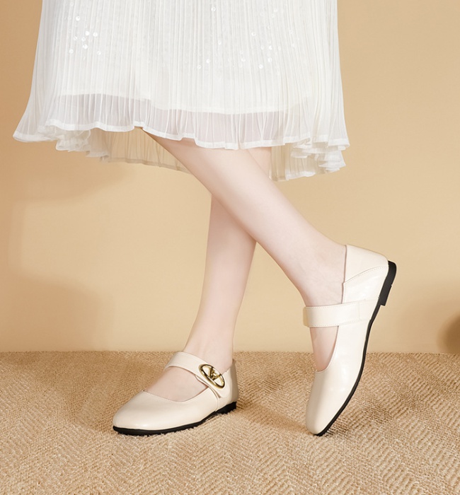 Autumn France style flat chanelstyle square head shoes