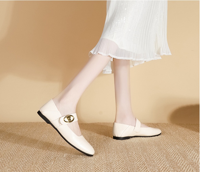 Autumn France style flat chanelstyle square head shoes