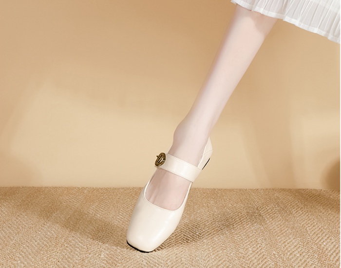 Autumn France style flat chanelstyle square head shoes