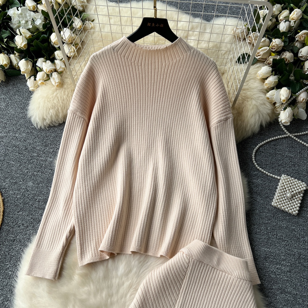 Inside the ride skirt pullover sweater 2pcs set for women