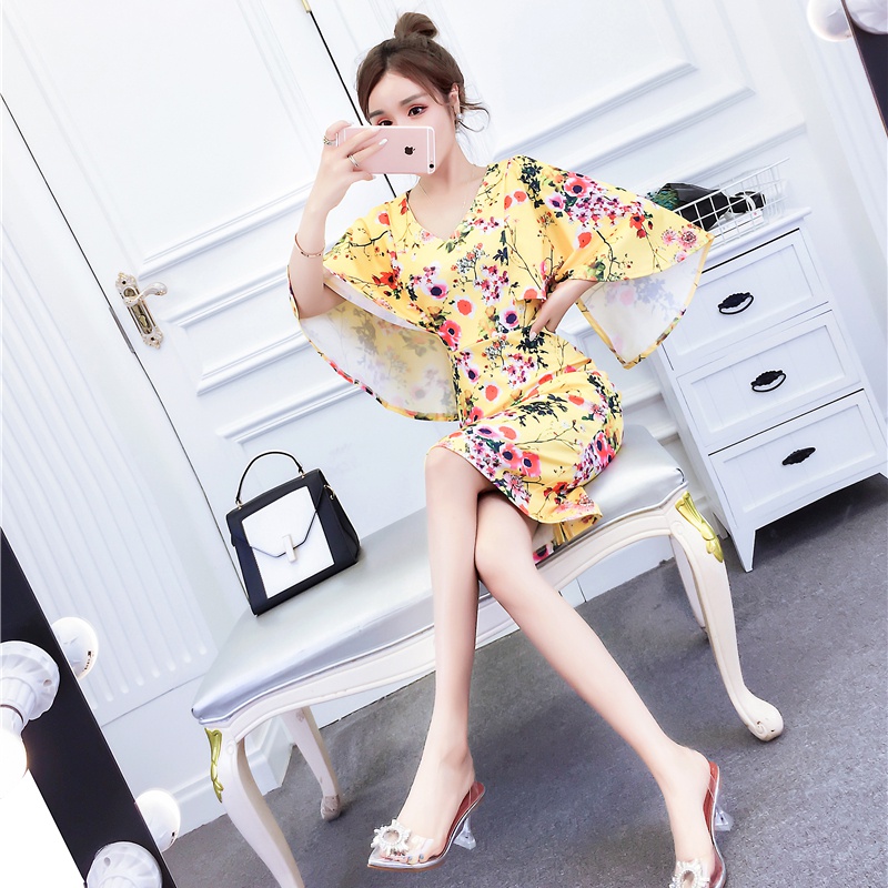 Summer V-neck long formal dress temperament fashion dress