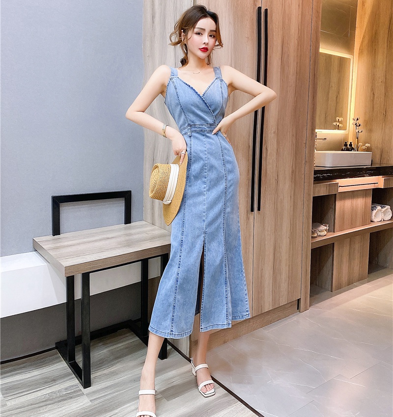 Fashion summer formal dress denim long dress