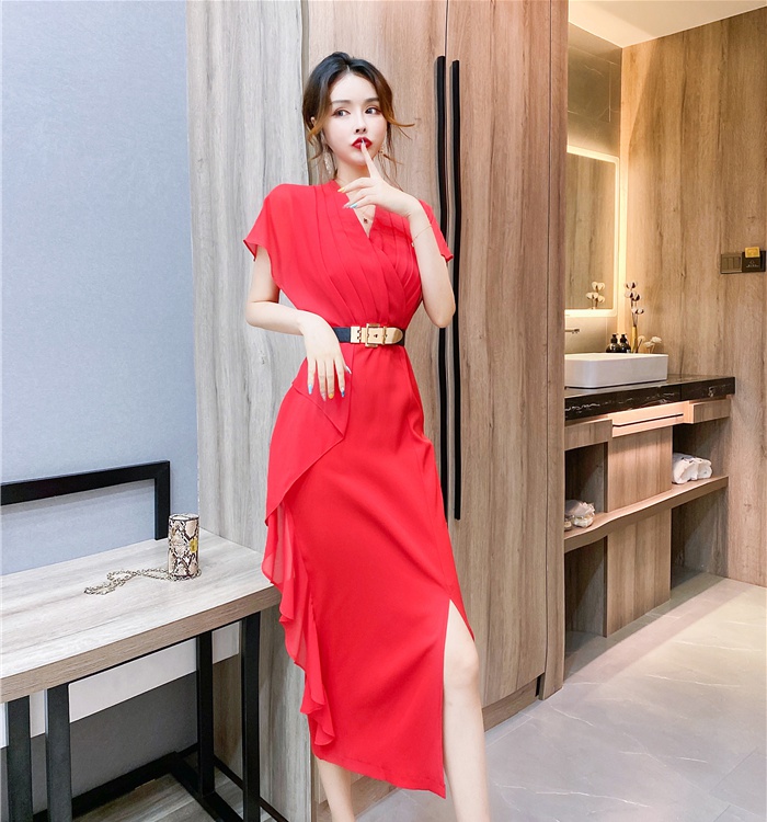 Fashion irregular dress elegant long dress for women