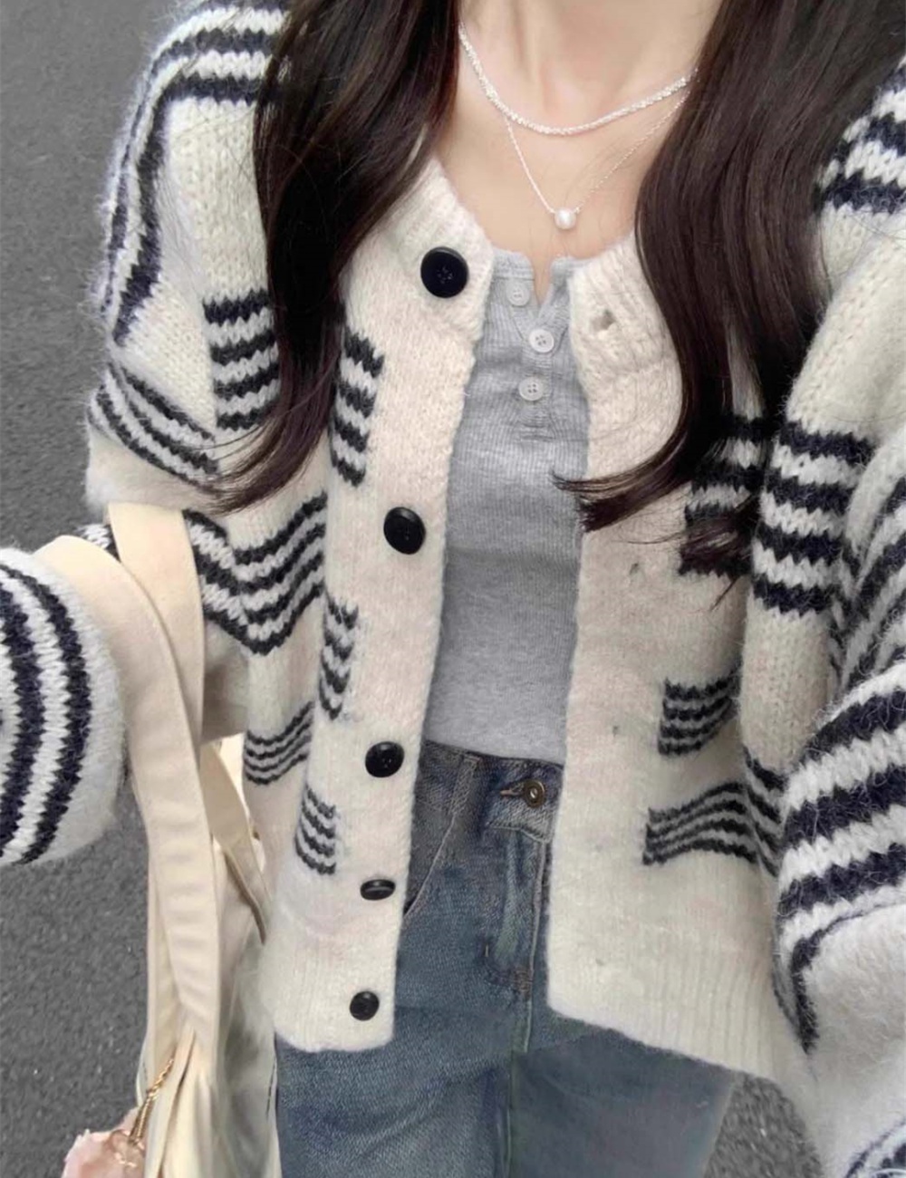 Korean style lazy sweater outside the ride cardigan