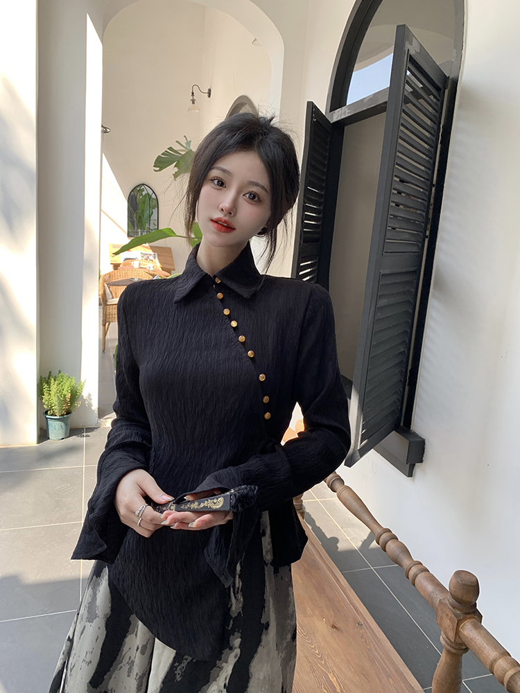 Large yard hypotenuse Chinese style tops for women