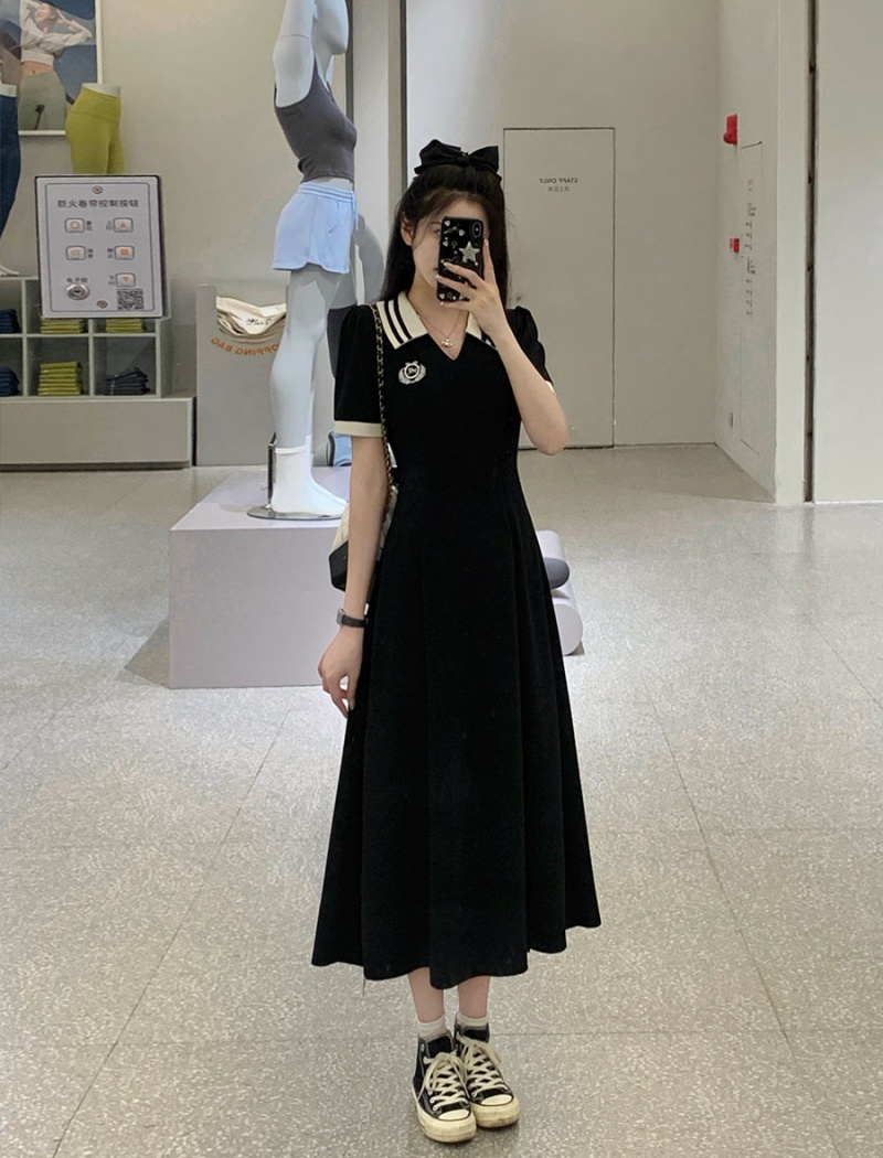 Long large yard college style summer dress for women