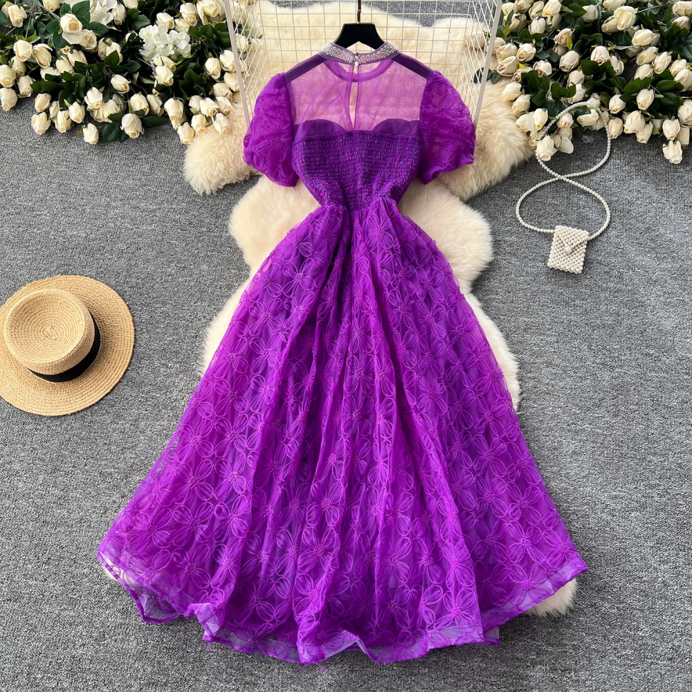 Retro formal dress court style long dress for women