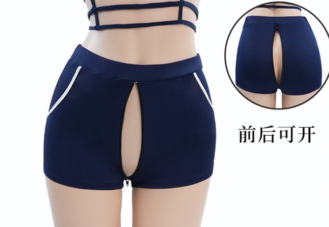 Open crotch uniform sexy Sexy underwear a set