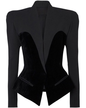 Splice velvet jacket slim fashion business suit