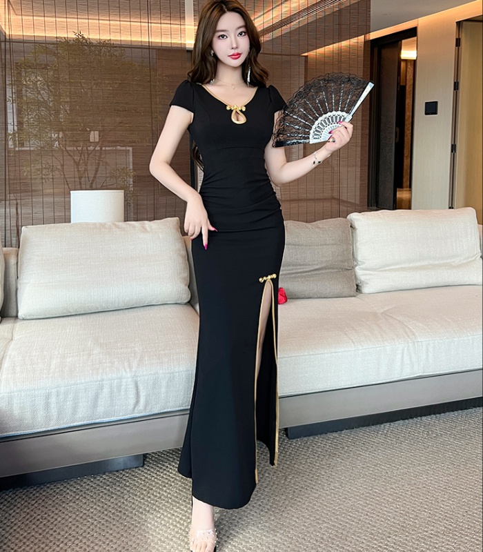 Overalls sexy dress low-cut slim cheongsam