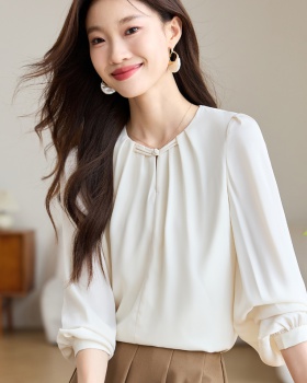 Long sleeve temperament chiffon shirt for women