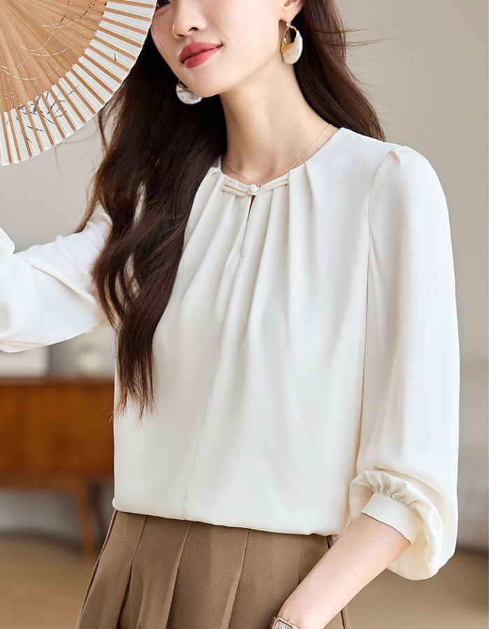 Long sleeve temperament chiffon shirt for women