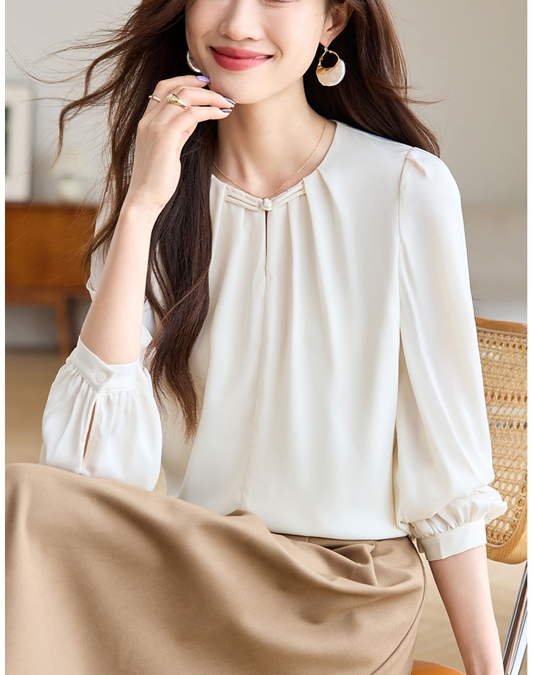 Long sleeve temperament chiffon shirt for women