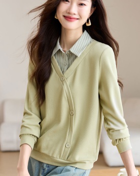 Temperament autumn small shirt retro sweater